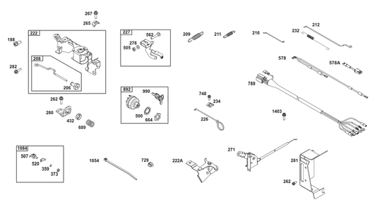 Controls Group Diagram and Parts List for 356447-0709-H7 200000 - 399999 Briggs and Stratton Engine